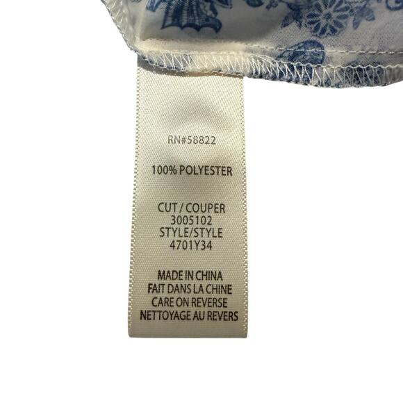 Max Studio women’s NEW blue floral and butterfly pattern blouse XL - Picture 7 of 7